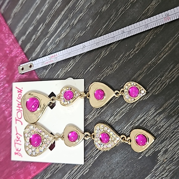 Betsey Johnson Clip Heart Earrings - Picture 3 of 3